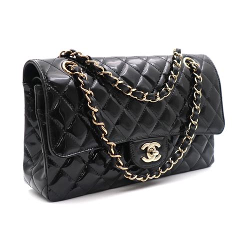 chanel bags non quilted black|Chanel black classic quilted handbag.